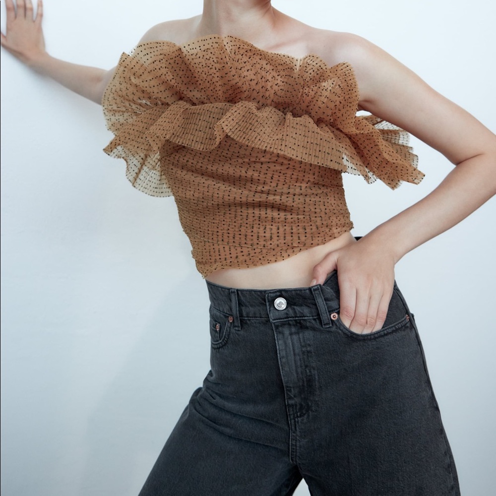 ZARA TULE CROP TOP - Picture 8 of 10